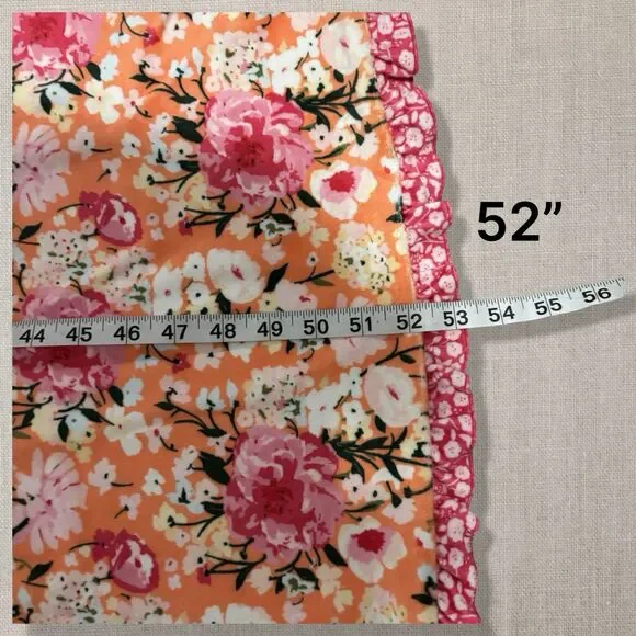 SweetHoney Floral Peony Blanket Towel Soft Plush Nap Blanket 29x52 Orange Pink - Picture 4 of 6